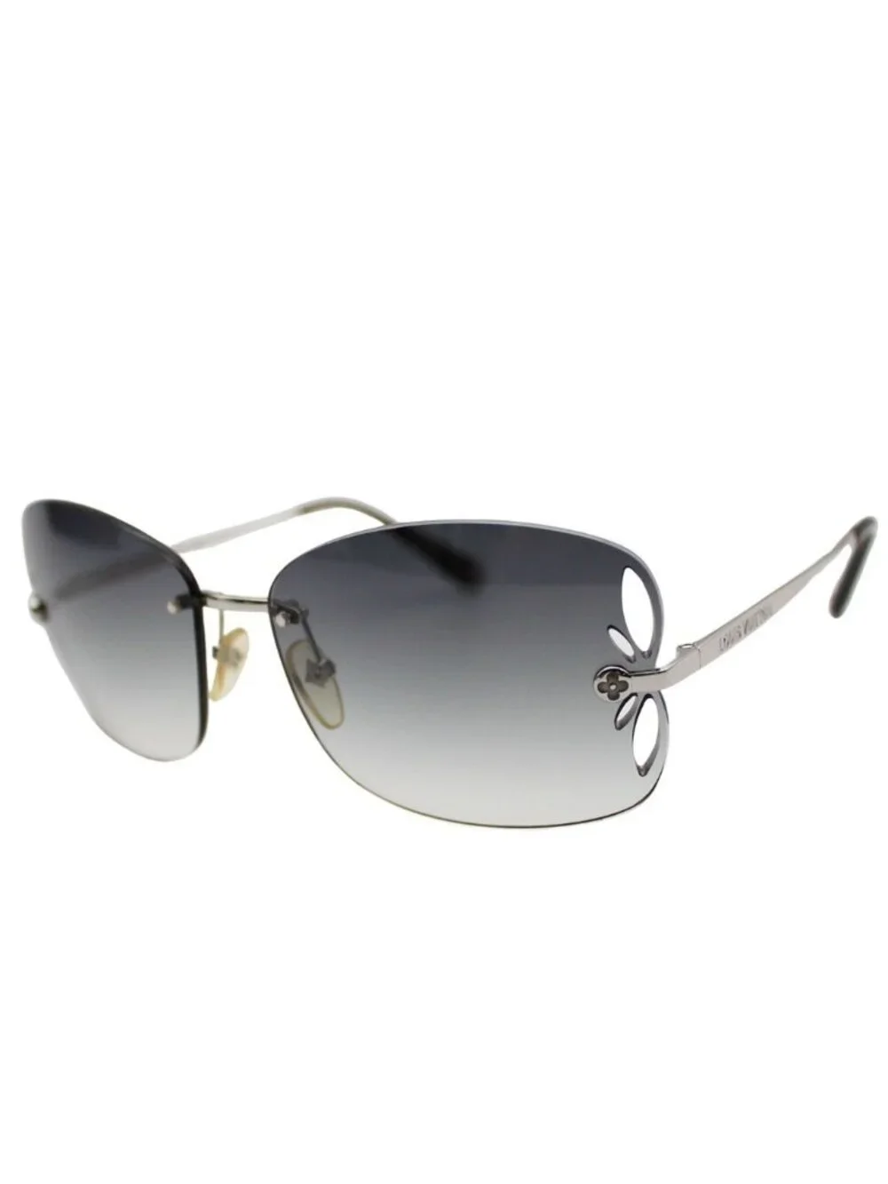 Louis Vuitton Sunglasses Metal Acetate Lily Teardrop Gray Adults Eyewear